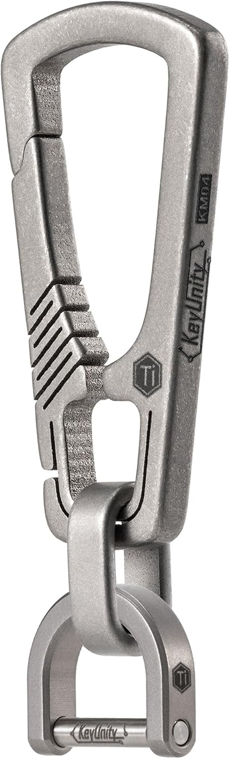 Titanium Carabiner Keychain Clip, Quick Release EDC Key Holder Organizer with Key Ring