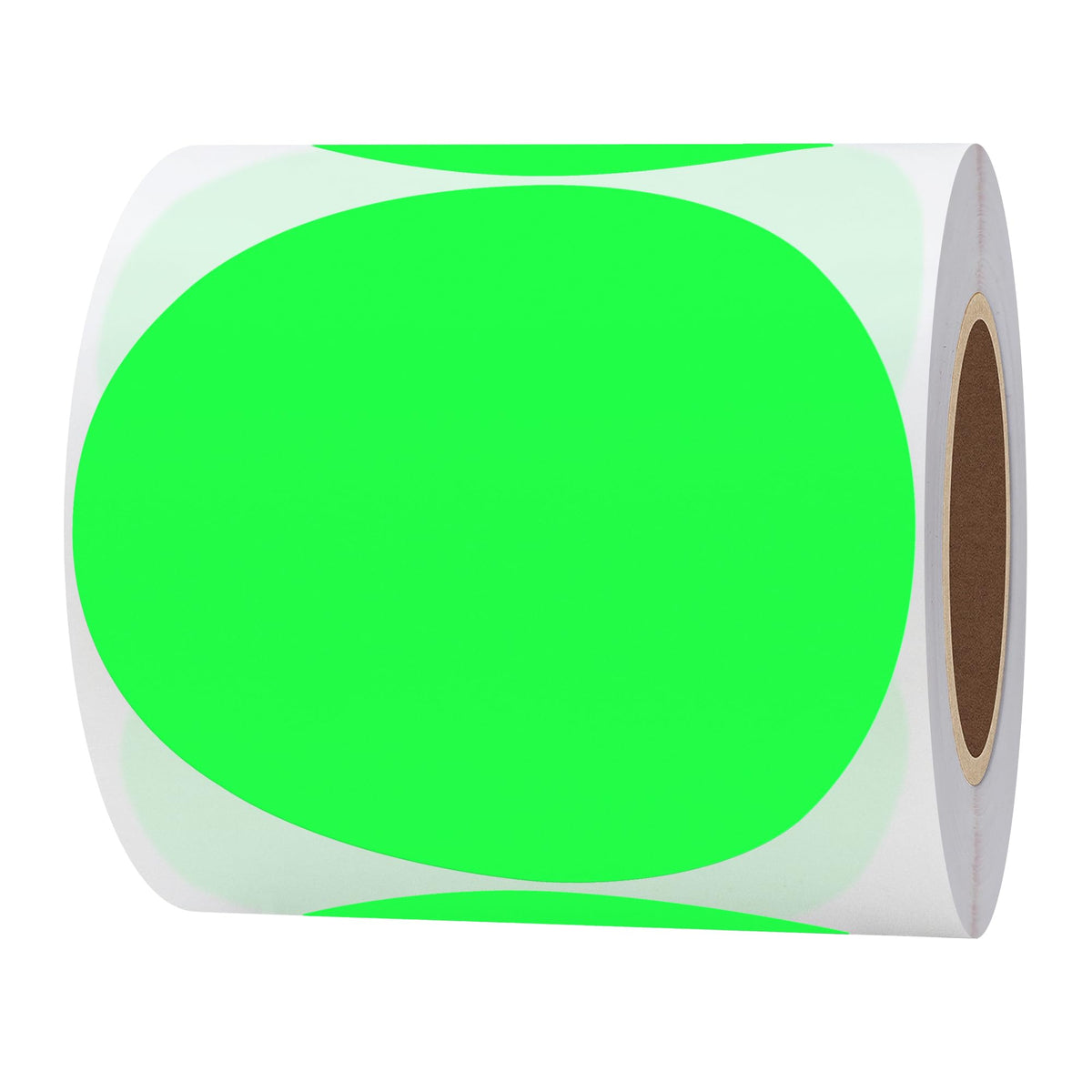 Round Color Coding Circle Dots Labels Warehouse Inventory Organizer Stickers (4 inch, Fluorescent Green)