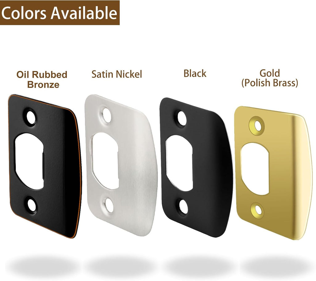 Standard Door Strike Plate with Spacer Shims, 2-1/4"H x 1-3/4"W | Reinforcement Kits Included, Deburred Edges for