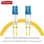 OS2 LC to LC Single Mode Fiber Patch Cables, 3ft/1m