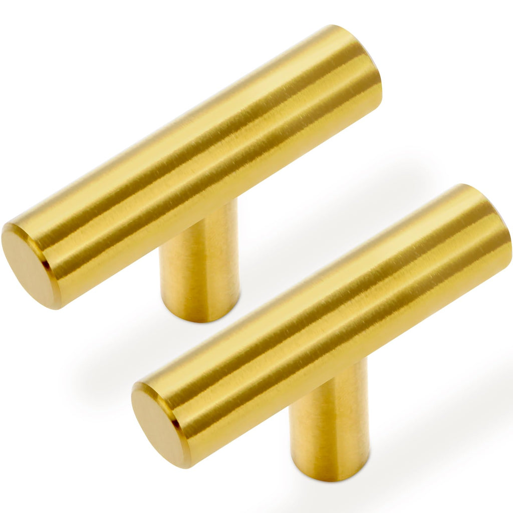 30 Pack Brushed Brass Cabinet Knobs Gold Drawer Pulls Stainless Steel Brushed Gold Dresser Knobs for Cabinets