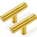 30 Pack Brushed Brass Cabinet Knobs Gold Drawer Pulls Stainless Steel Brushed Gold Dresser Knobs for Cabinets