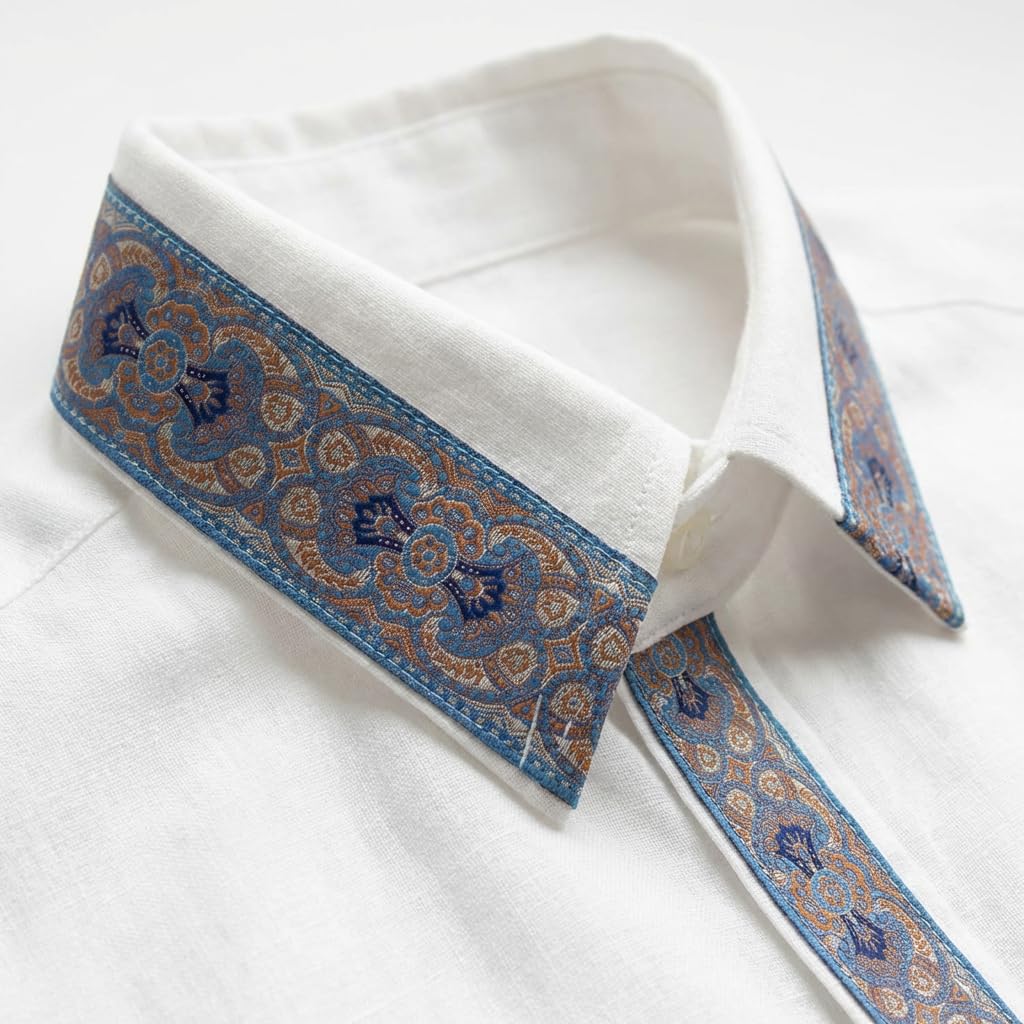 10 Yards Vintage Boho Jacquard Ribbon Trim, 1.9" Wide Embroidered Fabric Lace for Sewing, DIY Crafts, Clothing