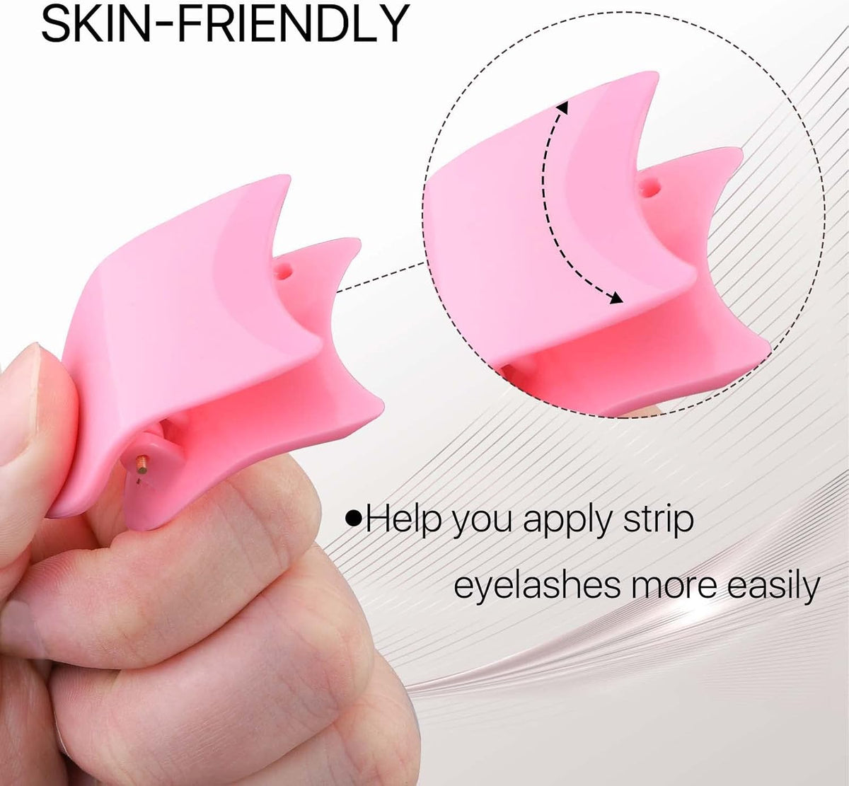 Eyelash Applicator Tool 35mm Width Lash Applicator Clip, 1PCS Eyelash Tweezers for False Lashes, Pink