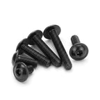 M6 x 20mm (20 Pack) Flanged Button Head Hex Socket Cap Screws Bolts, Hex Drive Bright Finish Fully Machine Thread, Black Oxide 304 Stainless Steel 18-8 Screws