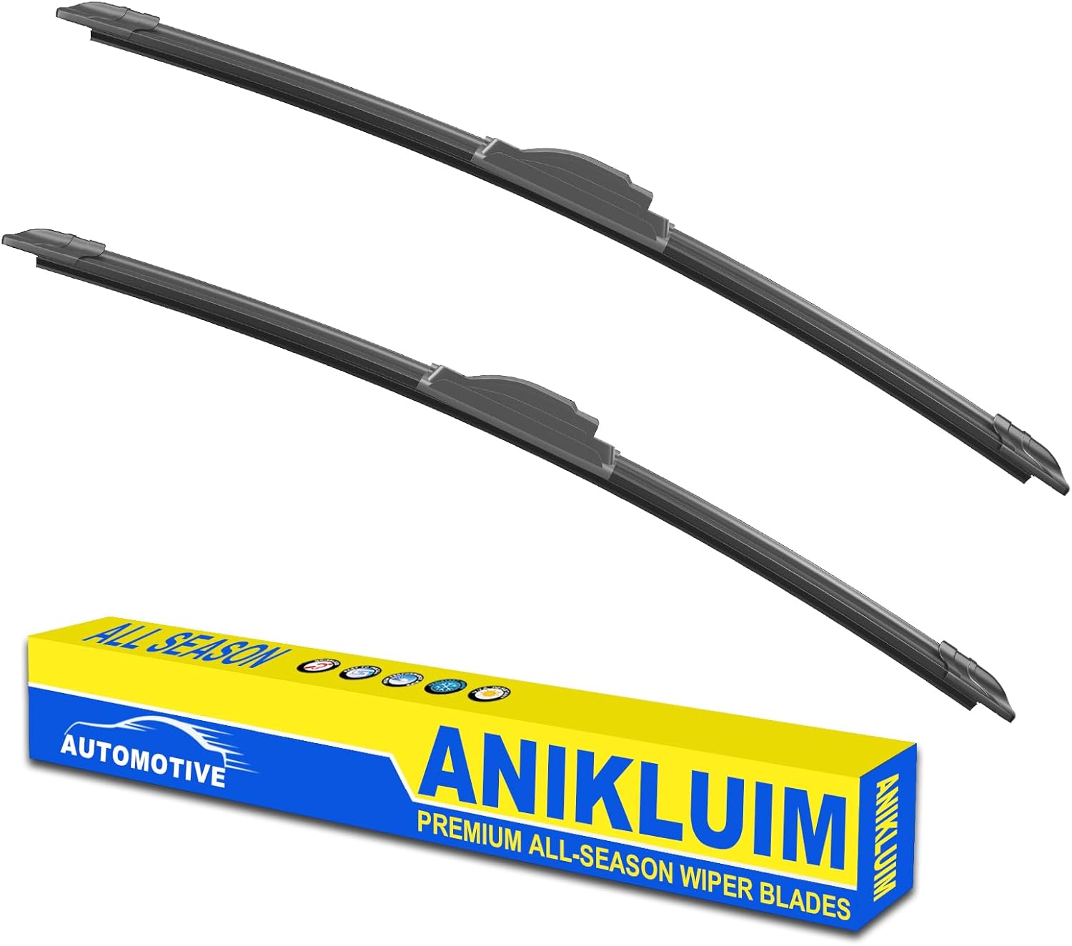 OEM Quality 22" + 19" Premium All-Seasons Durable Stable and Quiet Windshield Wiper Blades-J Hook Wipers(Set of 2)