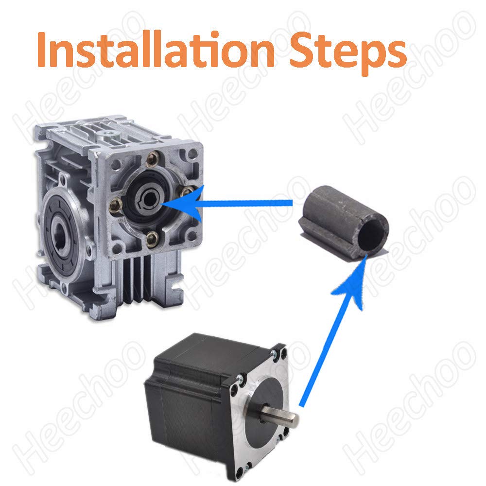 Shaft Sleeve 1/4Inch(6.35mm) Shaft Motor to 11mm Bore Adapter for RV030 Worm Gear Speed Reduce