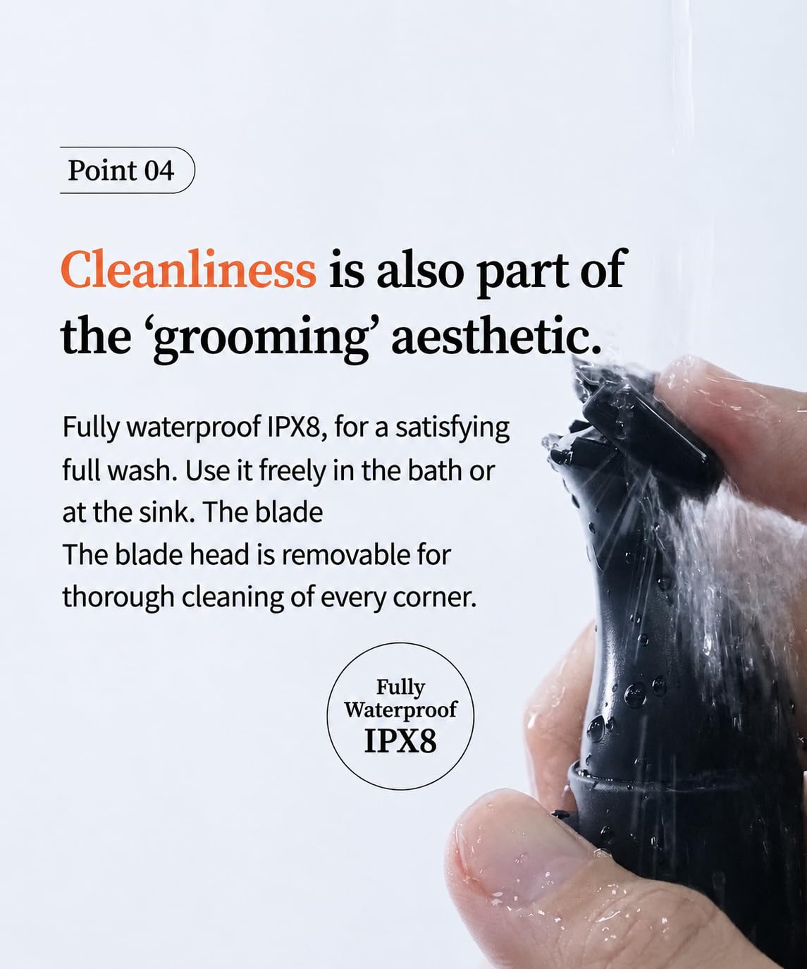 Mustache Trimmer for Men, Precision Beard Trimmer, IPX8 Waterproof