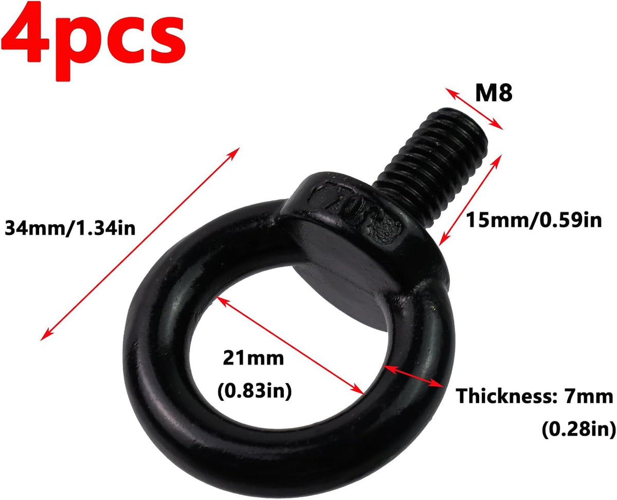 Antrader M8 Lifting Eye Bolts,Machinery Shoulder Lifting Eye Bolt,4Pcs