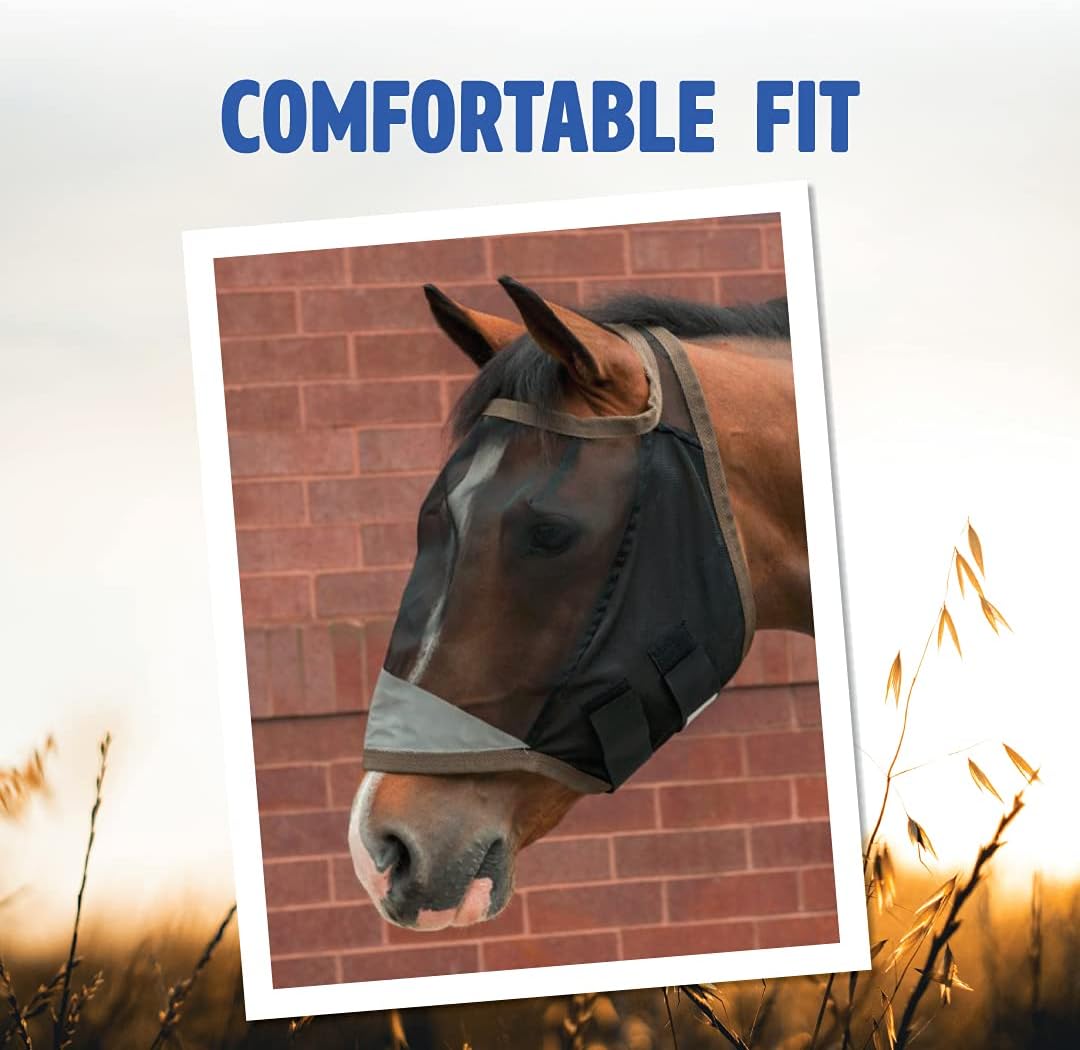 Opti-Force Horse Fly Mask with UV Protection, Standard, No Ears