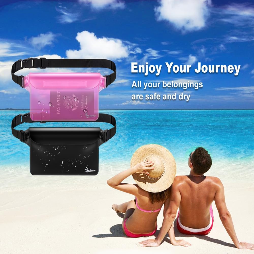 Waterproof Fanny Pack, Dry Bag Phone Pouch for Beach Swimming Kayaking | Floating dry bag keeps wallet & purse safe.