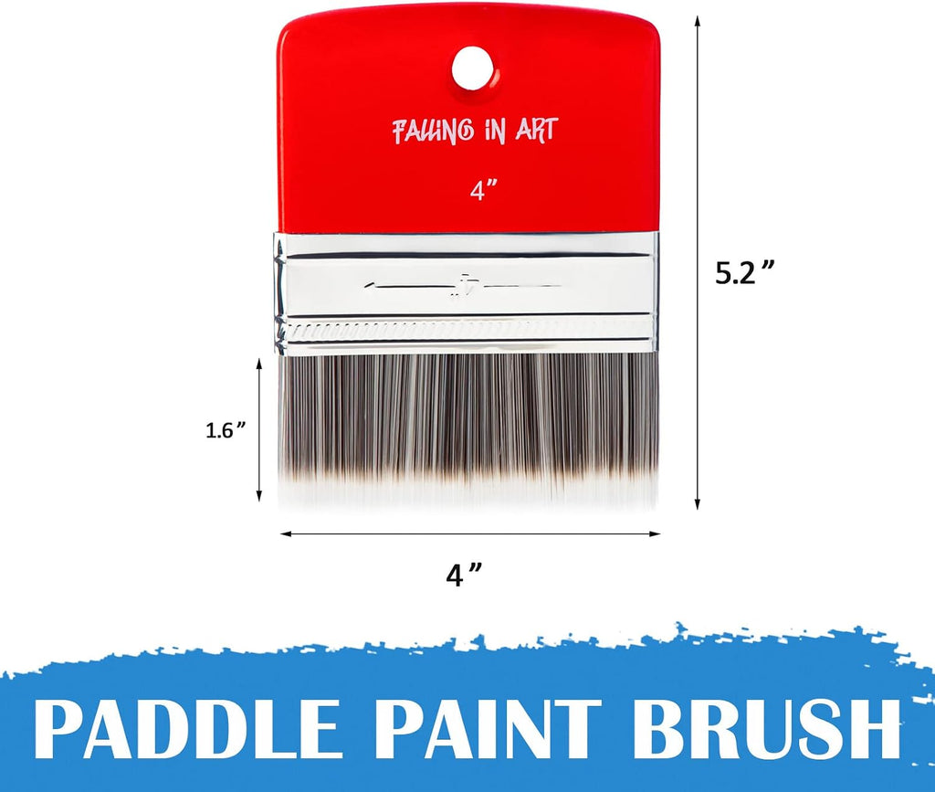 Flat Paddle Paint Brush, Scale Brush for Oil and Acrylic Paints,4 Inch