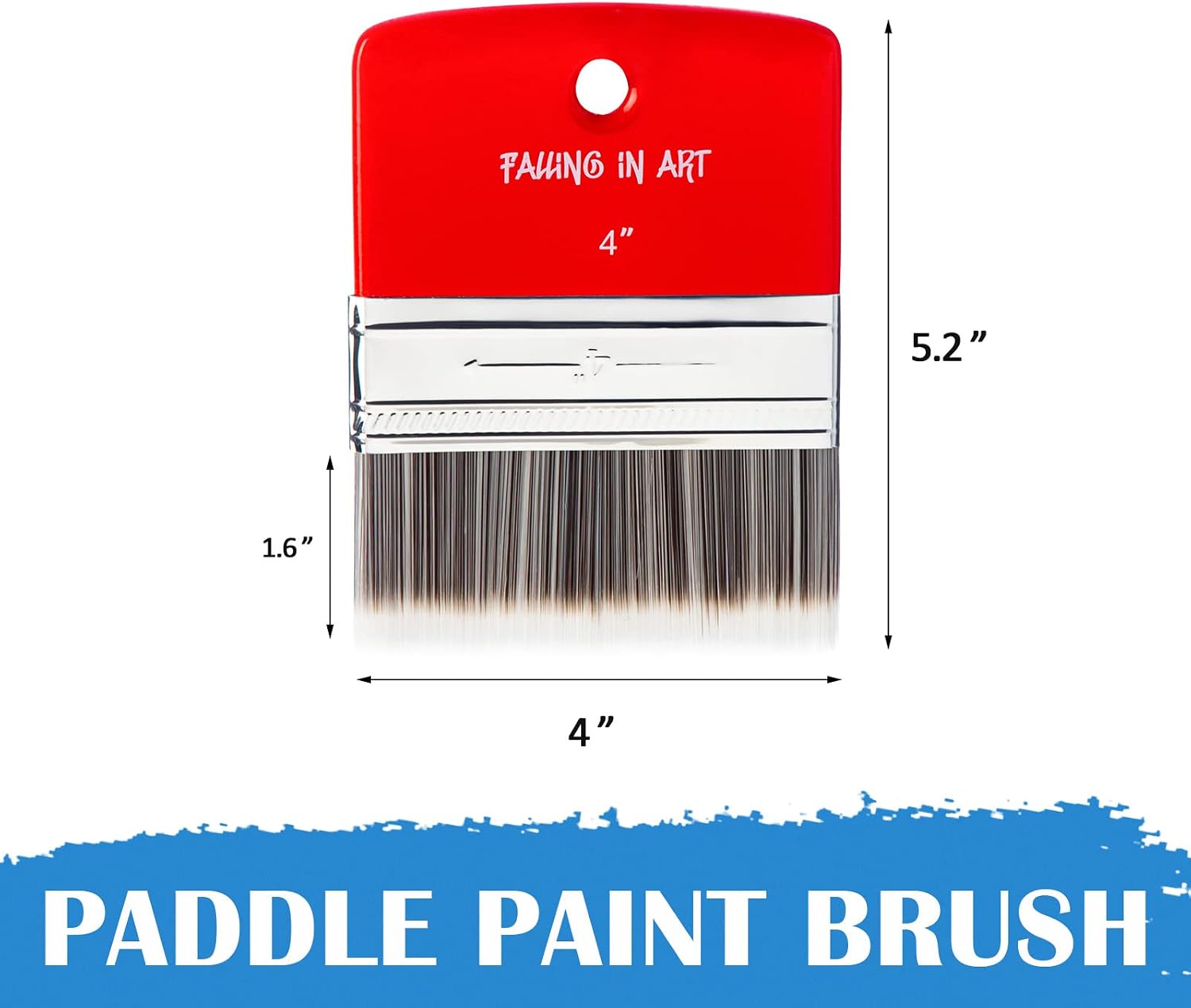 Flat Paddle Paint Brush, Scale Brush for Oil and Acrylic Paints,4 Inch