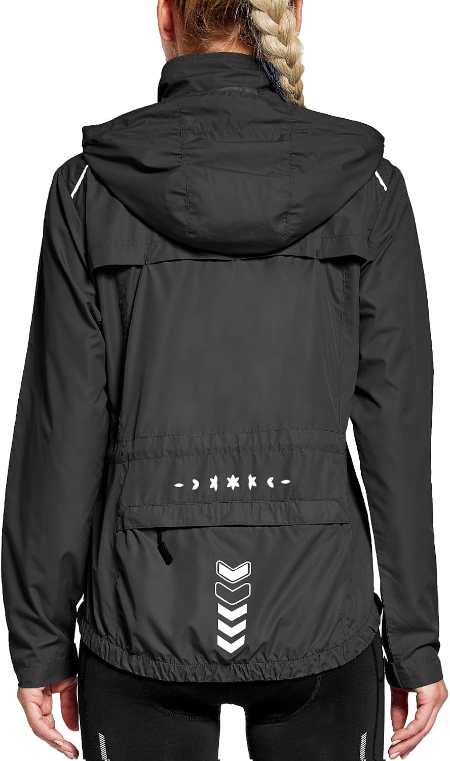 Womens Running Cycling Windbreaker Reflective Jackets Hooded