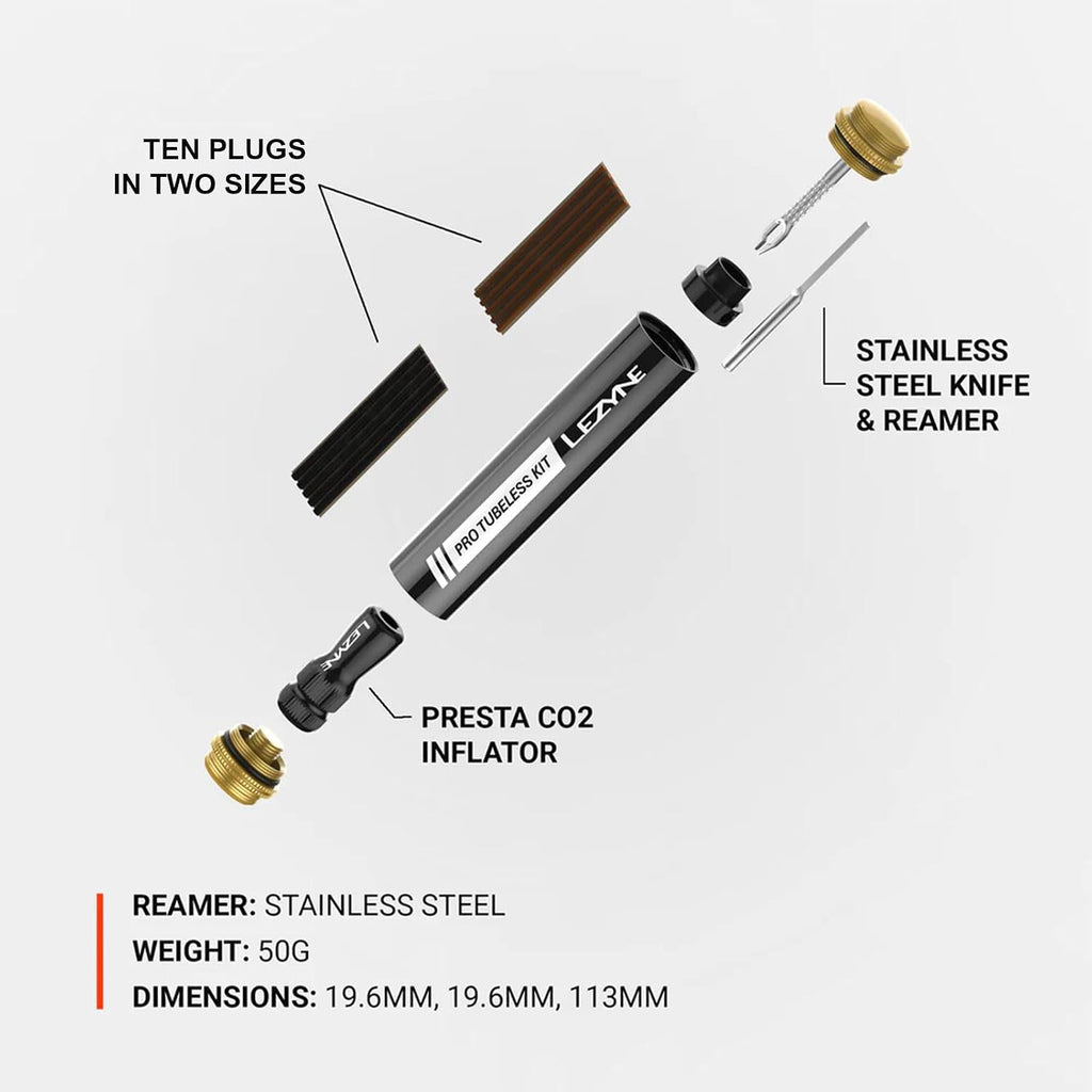 Pro Tubeless Bike Tire Repair Kit | All-in-One Tool, Aluminum Body, Tire Plugs, CO2 Inflator, Stainless Steel Tools