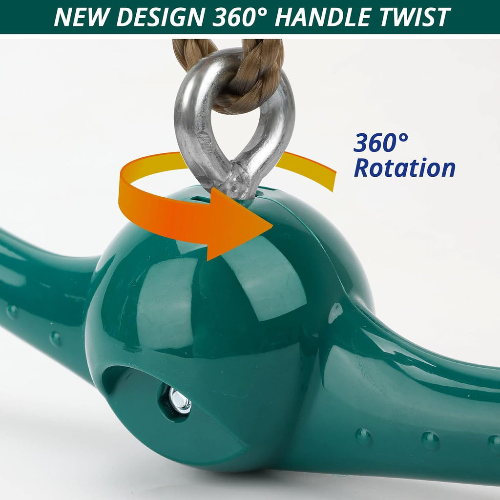 Swing Spins Set: 360° Handle Twist-Spin Flips Toy - Slackline Attachments Activate Play Powers - Accessories for