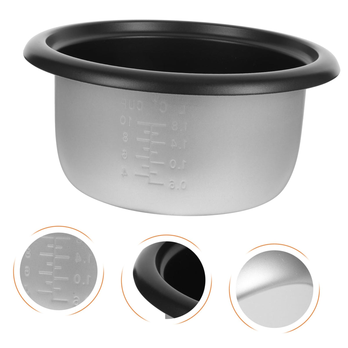 Rice Cooker Inner Pot Replacement Black Aluminum Alloy 4l