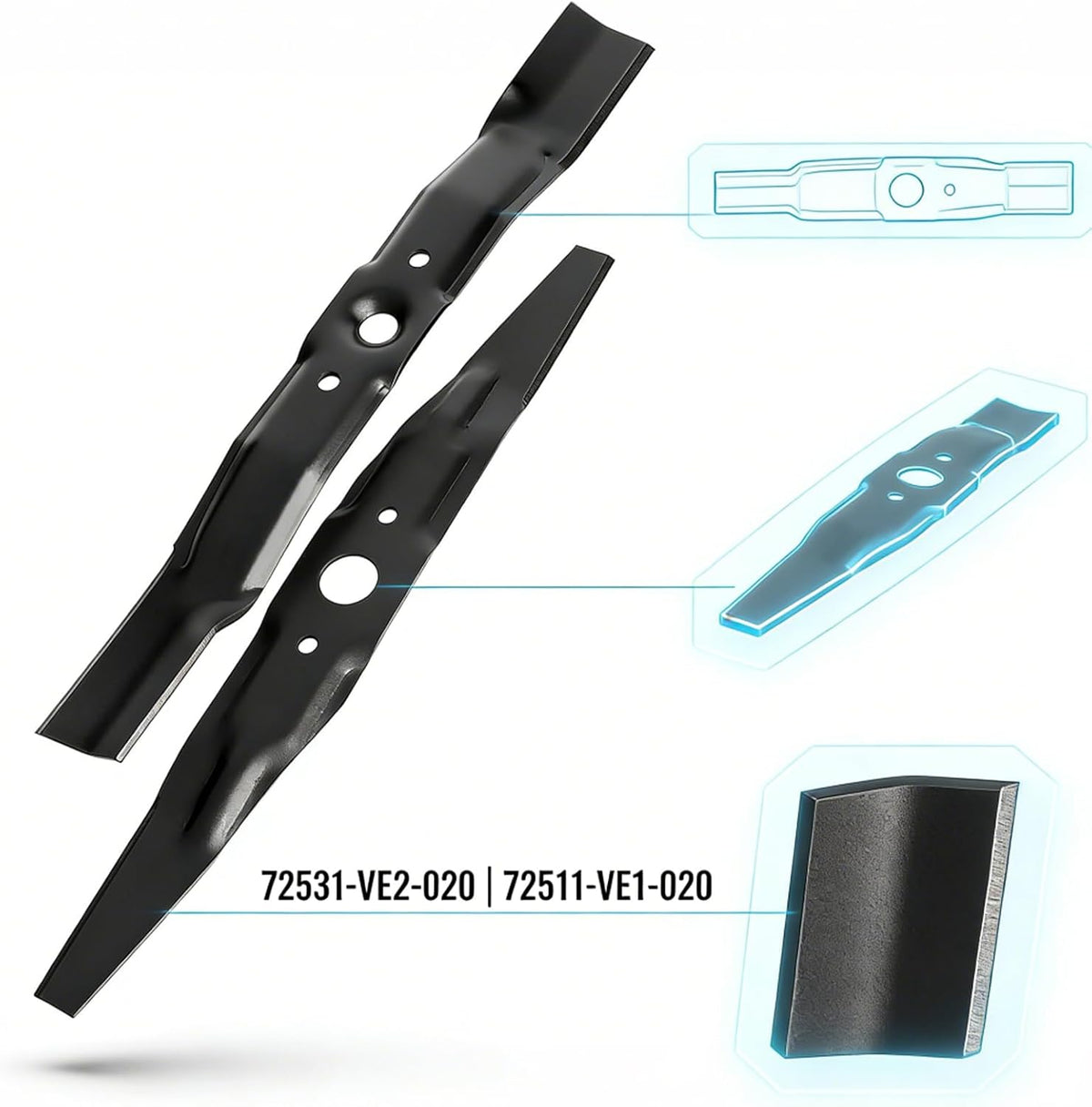 72511-VE1-020 72531-VE2-020 21" Mulching Mower Blade Kit, 2-Pack