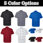 Chef Coat Personalized Name Logo Text Custom Chef Jackets with Pockets Chef's Hat Unisex Work Shirt for Men Women