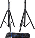 RVES1 Pair Adjustable Tripod PA Speaker Stands with Carry Bag | Steel Construction, 40-71" Height Range, 100 lb