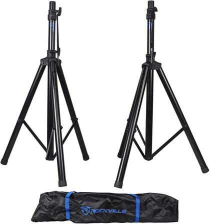 RVES1 Pair Adjustable Tripod PA Speaker Stands with Carry Bag | Steel Construction, 40-71" Height Range, 100 lb