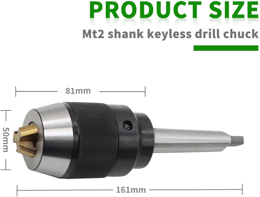 1/64"-1/2" Heavy Duty MT2 Shank Lathe Keyless Drill Chuck
