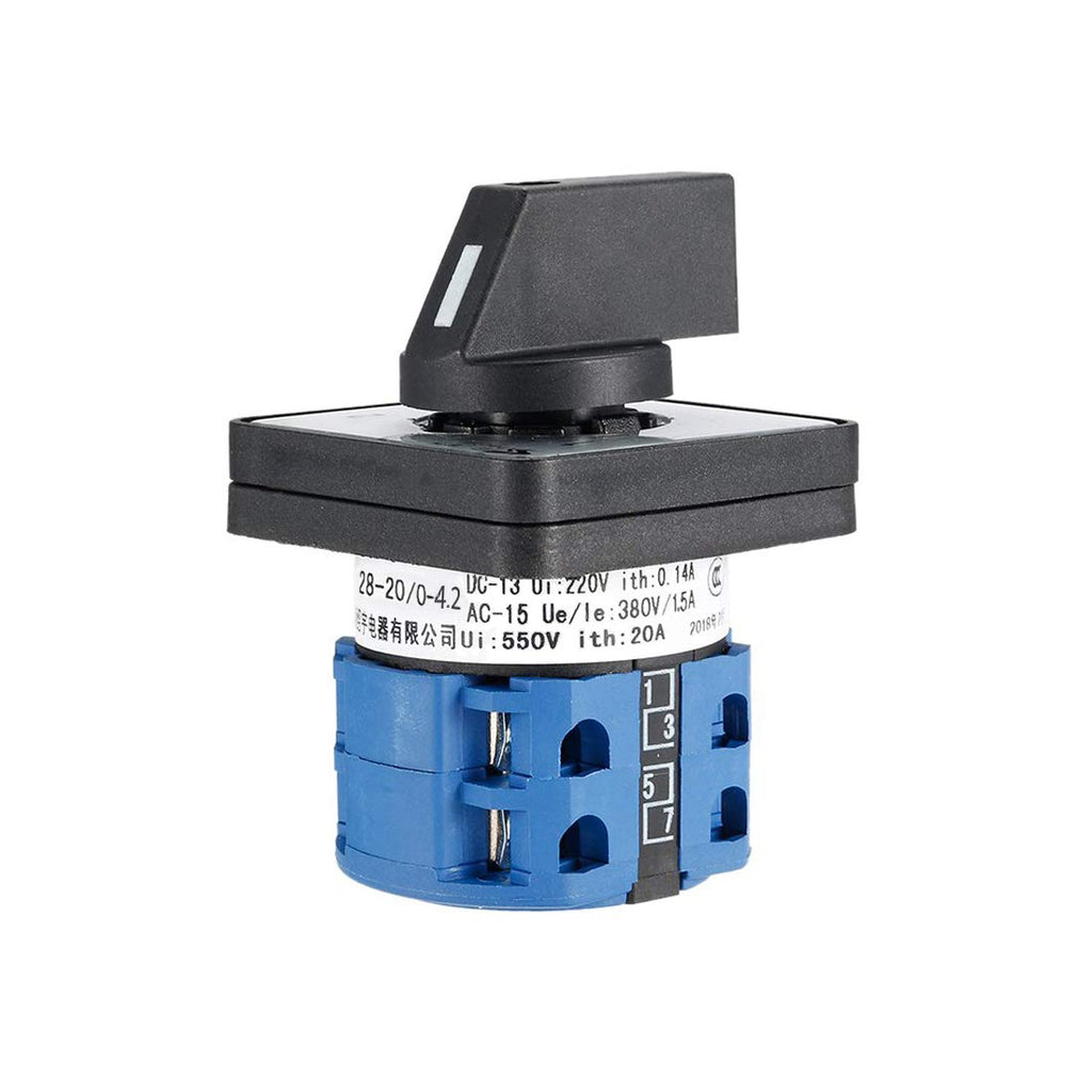 Changeover Switch SYW28-20 5 Positions 8 Terminals Universal Rotary Cam Selector Latching Switches 550V 20A