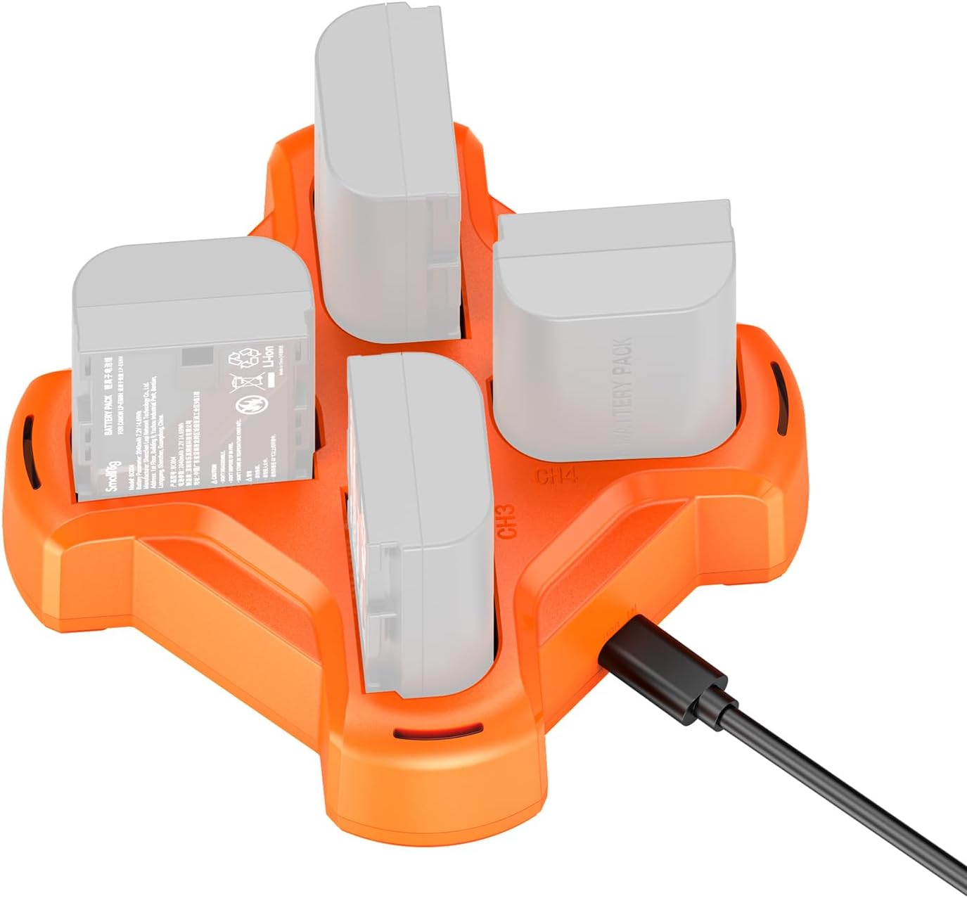 LP-E6NH 4-Slot Charger for Canon, PD 60W 4.5H Fast Charge | LED Indicator, for K&F Concept LP-E6NH Battery, for Canon