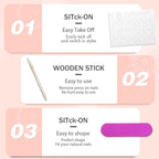 Nude Press on Nails Long Medium Square, Natural Nude Fake Nails Medium Coffin, Glossy Sheer Color Acrylic Nails Press