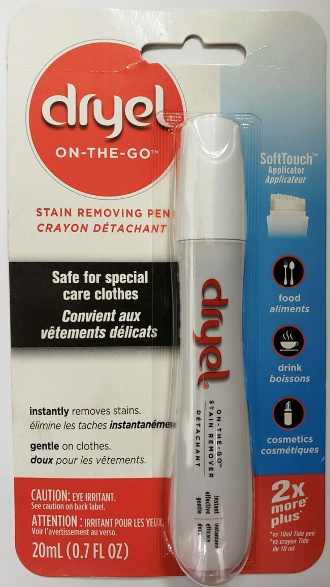 Dry-Clean Safe On-The-Go Stain Removal Pen for Clothes and Laundry, 20 ml