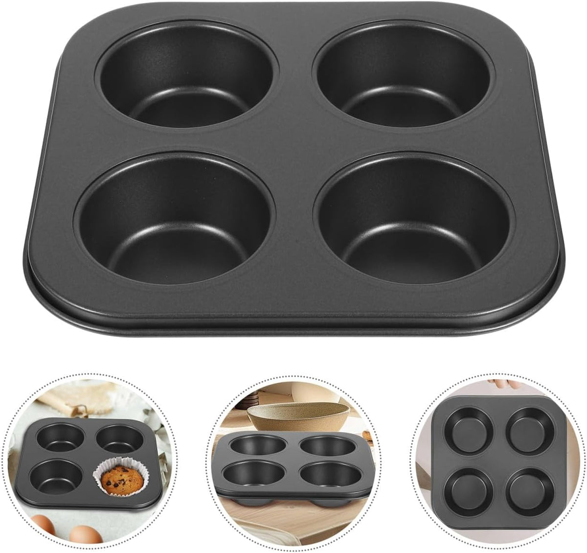 Jumbo Muffin Pan 4 Grids Muffin Baking Cups Non-stick for Home Professional Use