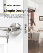 Brushed Nickel Entry Door Handles with Lock and Key 2 Pack