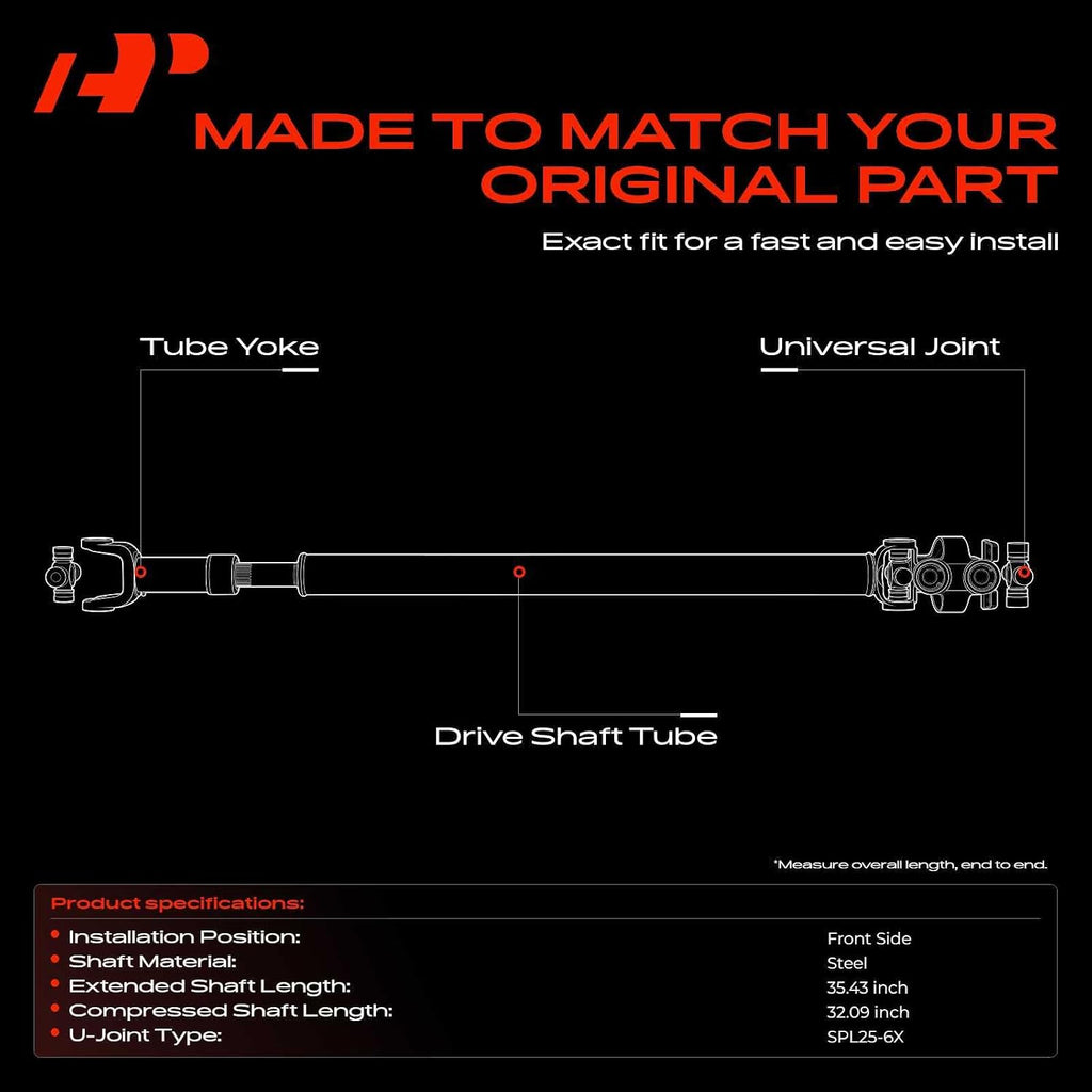 A-Premium Front Drive Shaft Assembly Compatible with Cadillac, Chevy, GMC