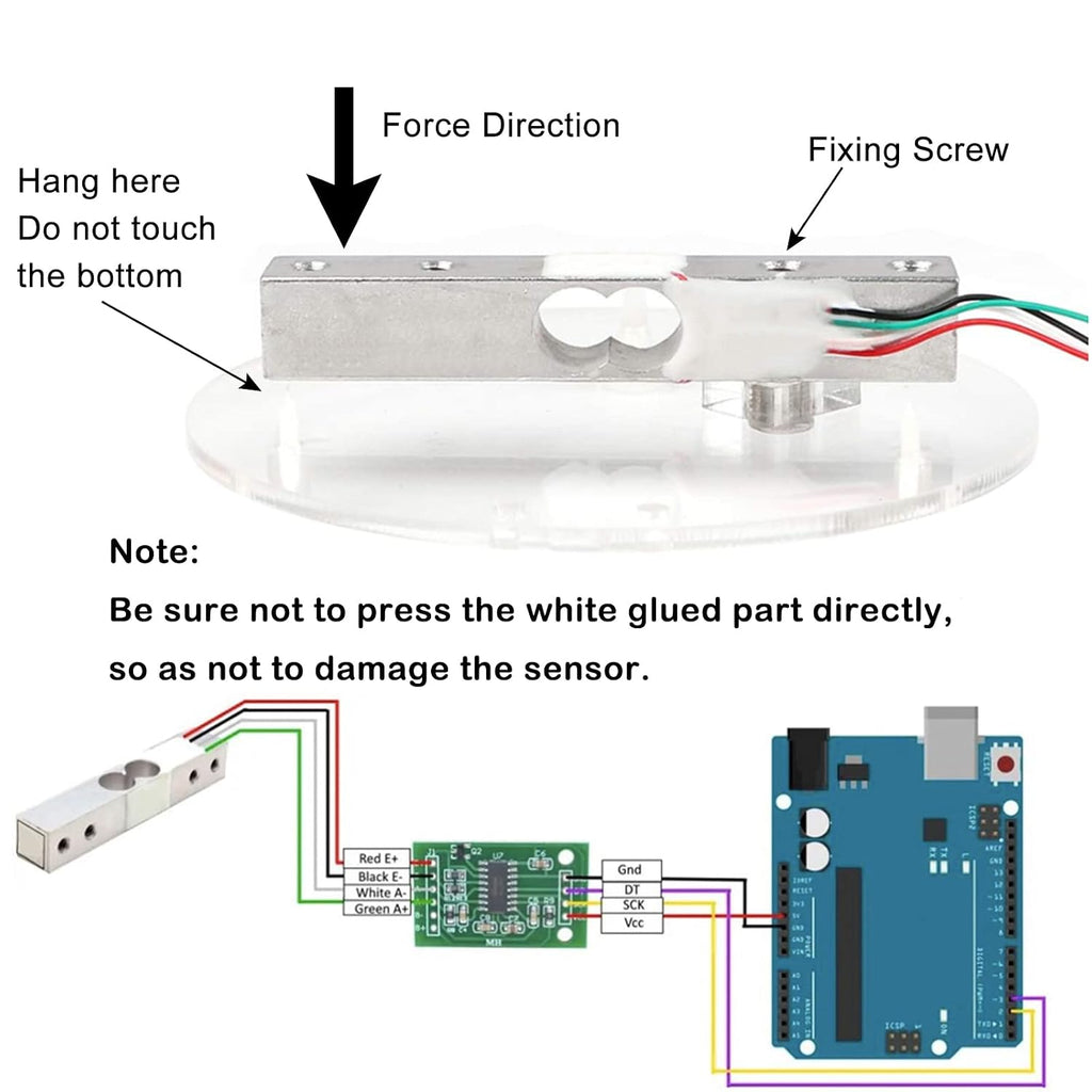 2sets 5kg Load Cell Weight Sensor + HX711 Load Cell Amplifier Module Weighing Sensor Dual-Channel 24 Bit Precision A/D Module