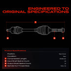 A-Premium Rear Left Driver Side CV Axle Shaft Assembly for Honda Models