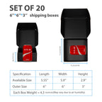 Black Shipping Boxes 6x6x3 Inches, 20 Pack