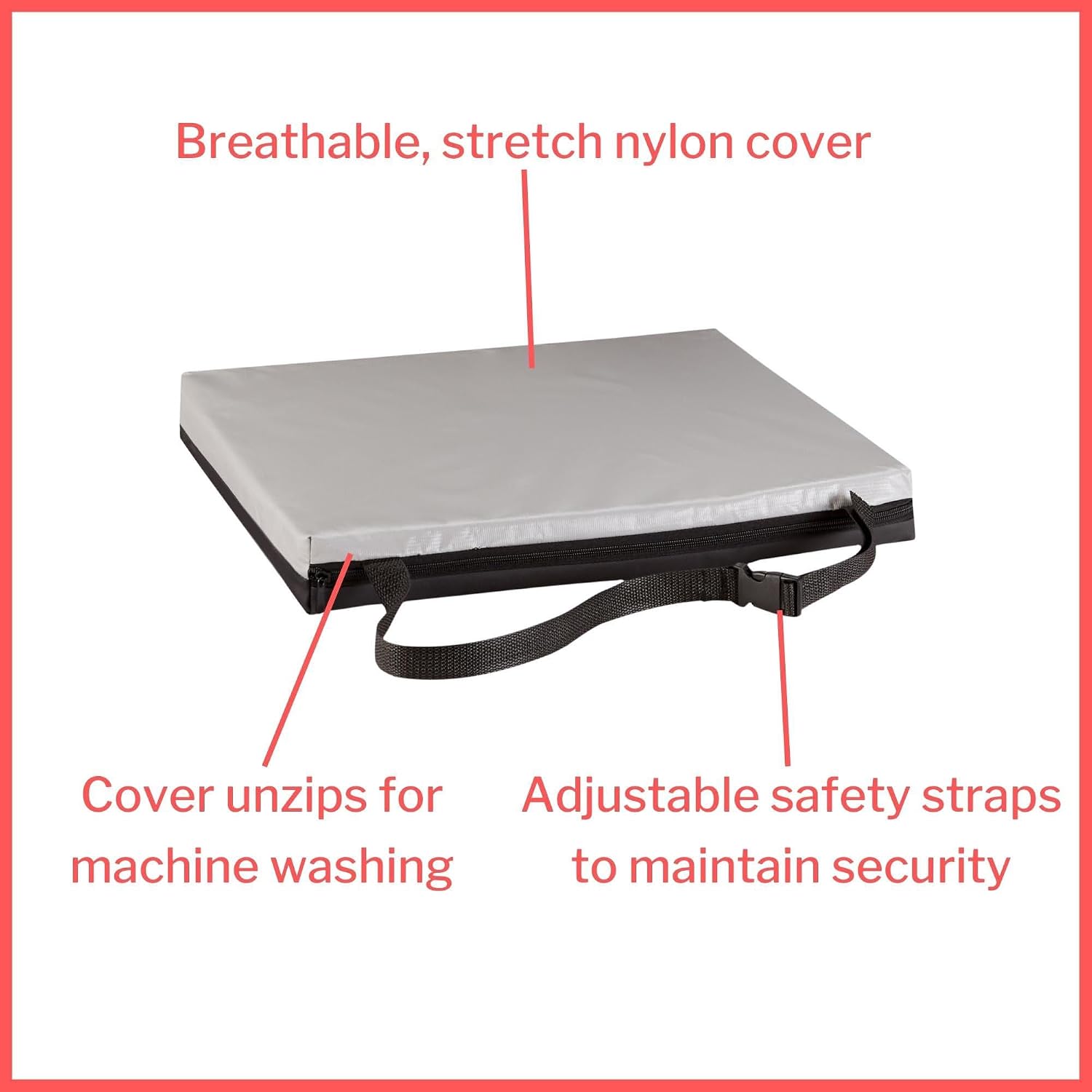 Seat Cushion for Wheelchairs and Office, 18 x 16 x 3 in, 1 ct