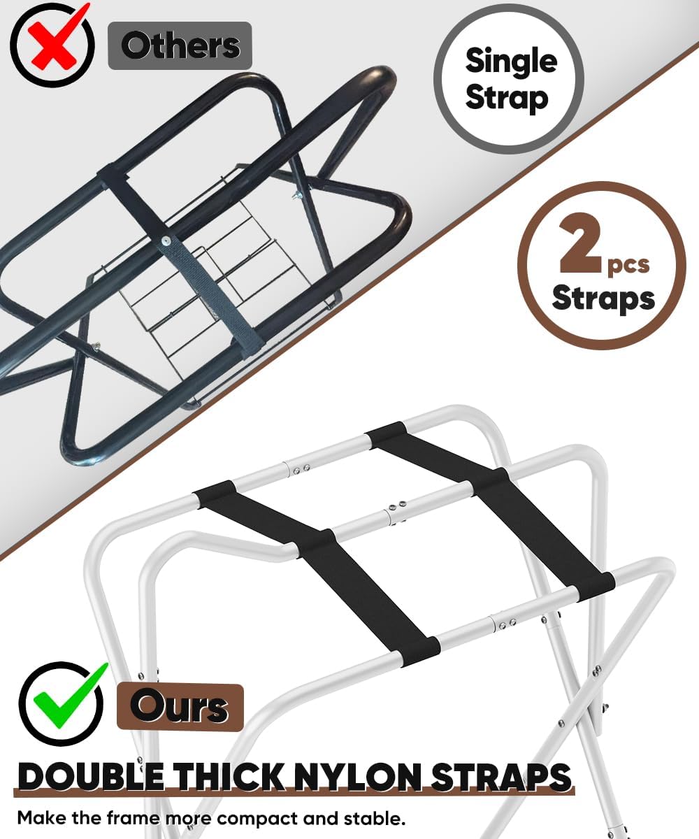 Foldable Saddle Rack with Bottom Storage for Horse Stable, White