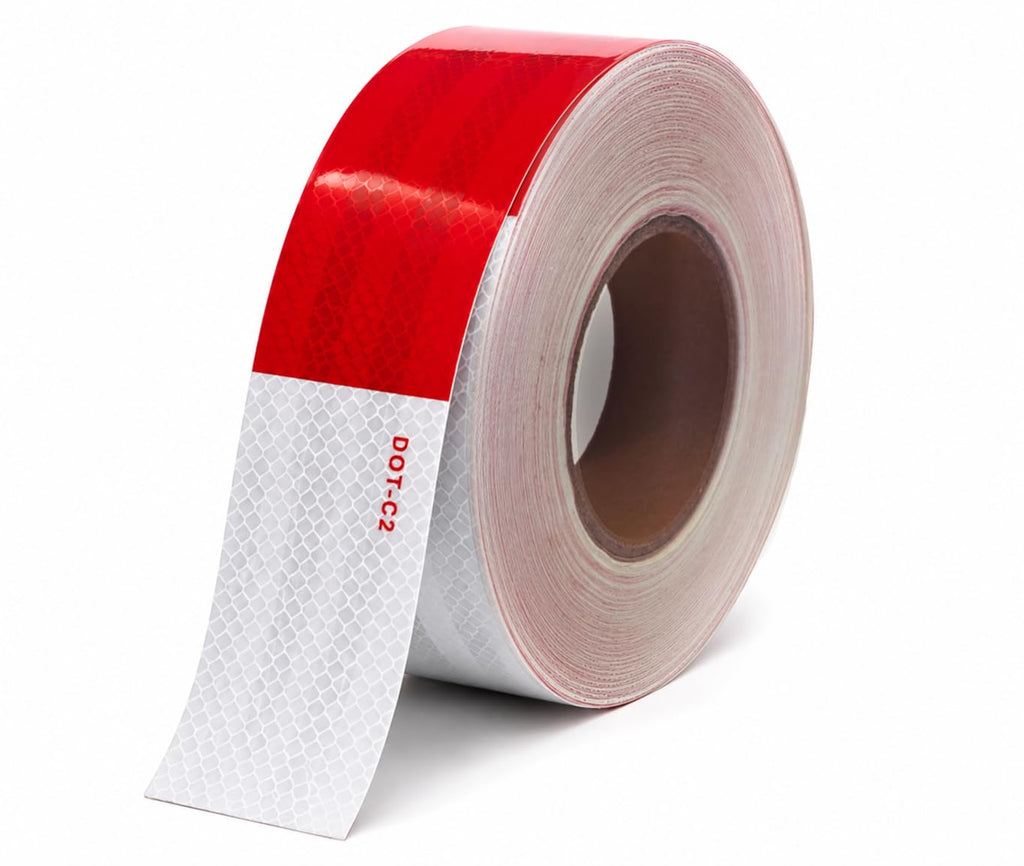 NOVA DOT Reflective Tape 2 Inch x 150 Feet Strong Red White for Trailers