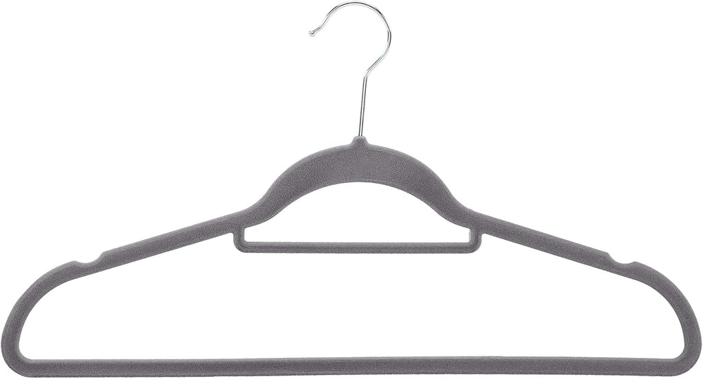Space Saving Heavy Duty Non-Slip Velvet Suit Hangers with Horizontal Tie Bar, Sturdy for Clothes Organization and