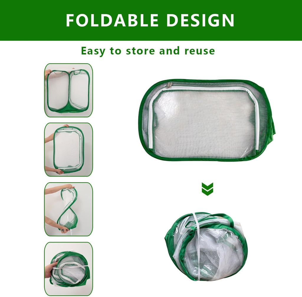 Butterfly House Habitat Insect Cage Clear See Through Pop-up Collapsible Butterfly Enclosure-Medium 15.8"x15.8"x23.6"