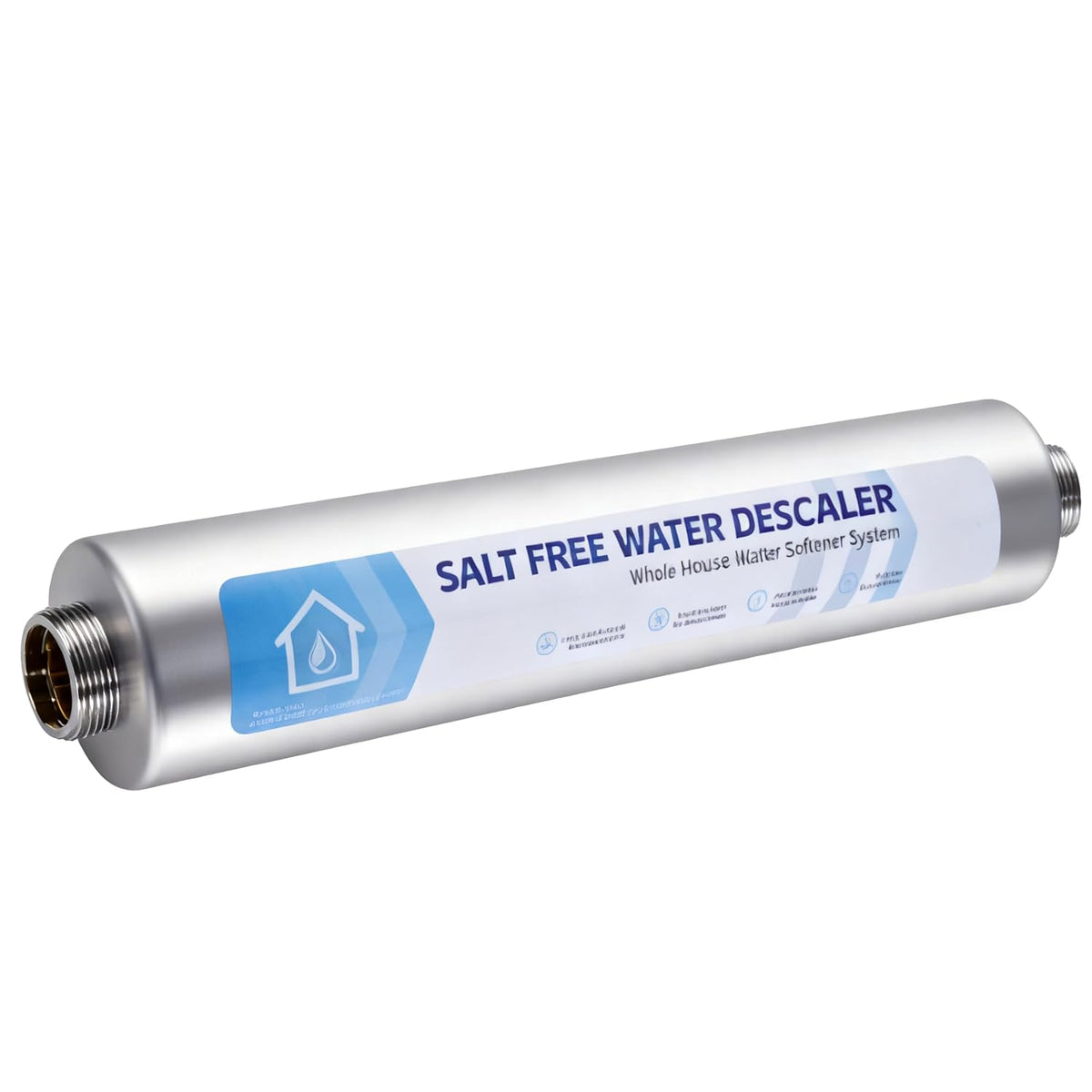 Salt-Free Whole House Water Descaler System, 3/4" NPT, Prevents Limescale in Water Heaters, Boilers & Appliances
