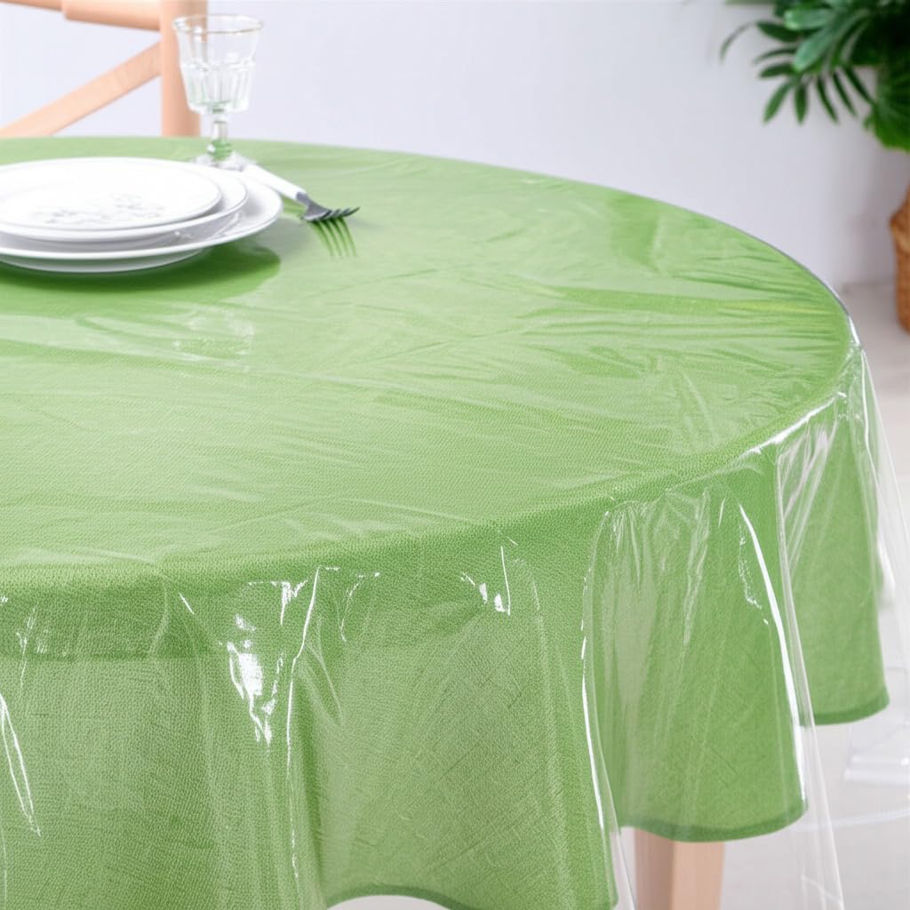 Clear Plastic Tablecloth Protector, Table Cloth Vinyl (70" Round)