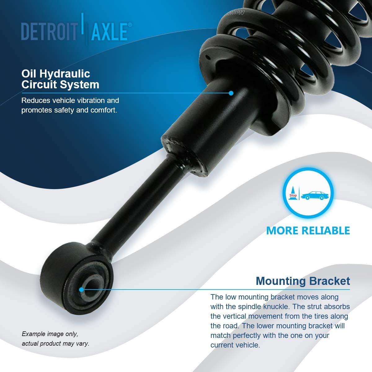 Detroit Axle - 2 Front Struts for Toyota 2003-2023 4Runner 2005-2015 Tacoma