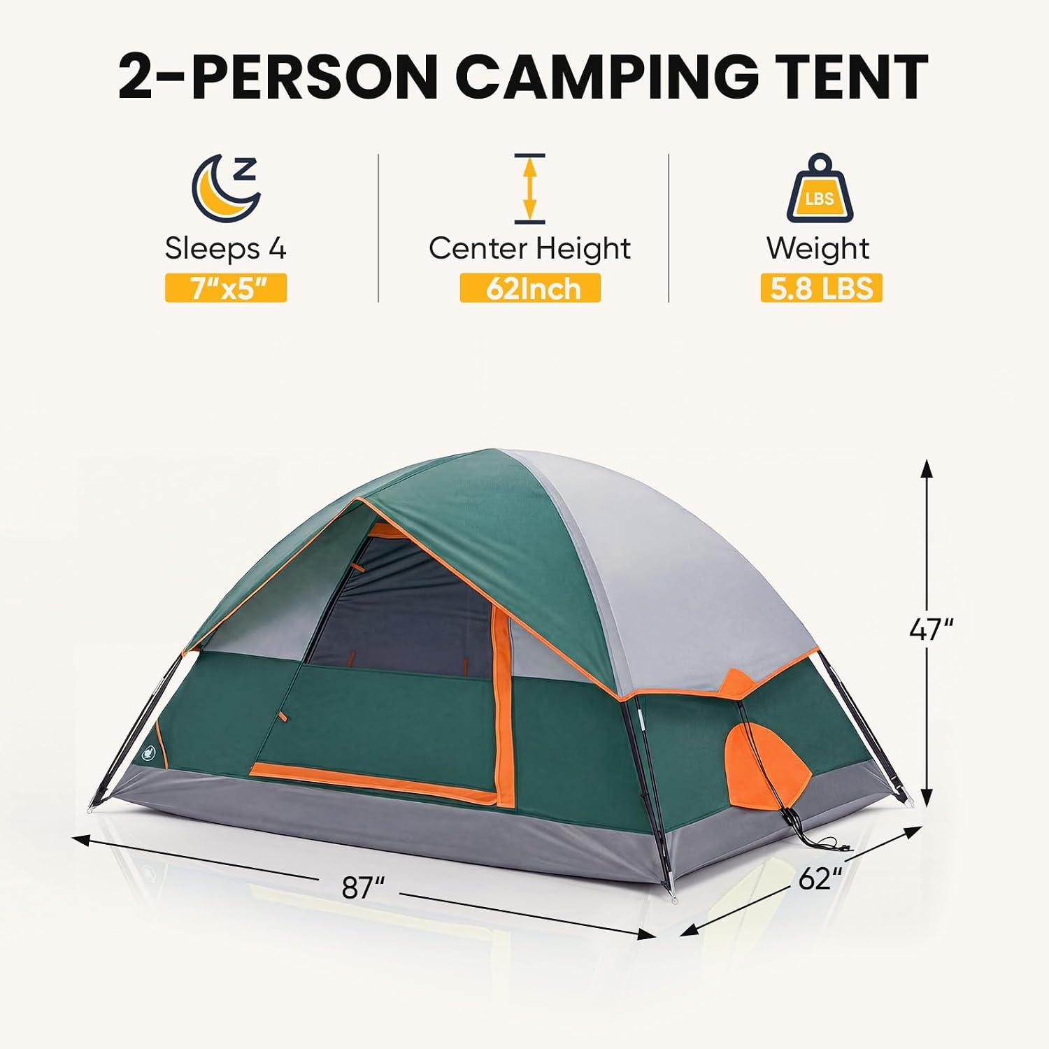 Camping Tent 2 Person, 2 Person Tent for Camping, Instant Tent