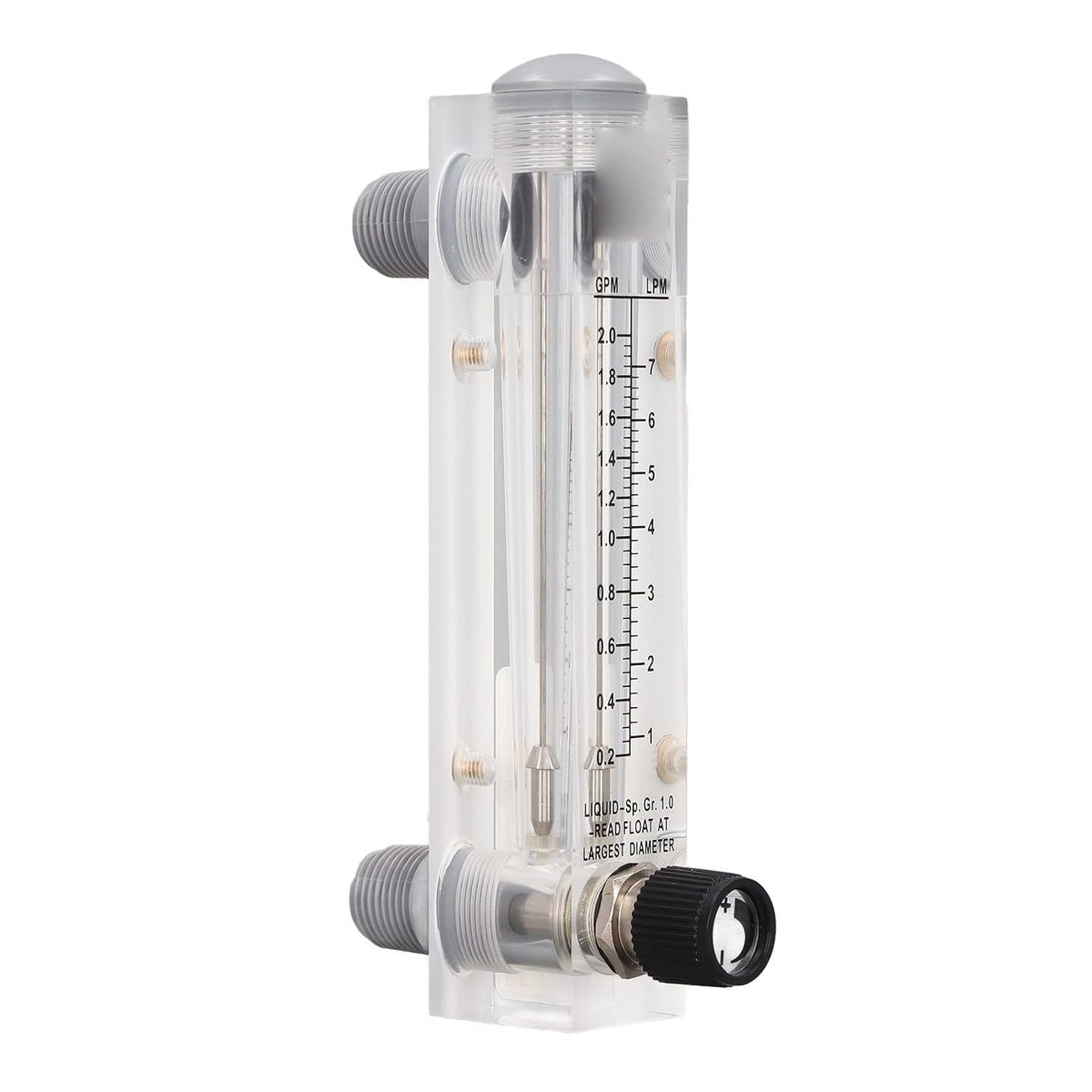 AUNMAS Water Flow Meter Panel Type Flowmeter, 0.2-2.0GPM 1-7LPM