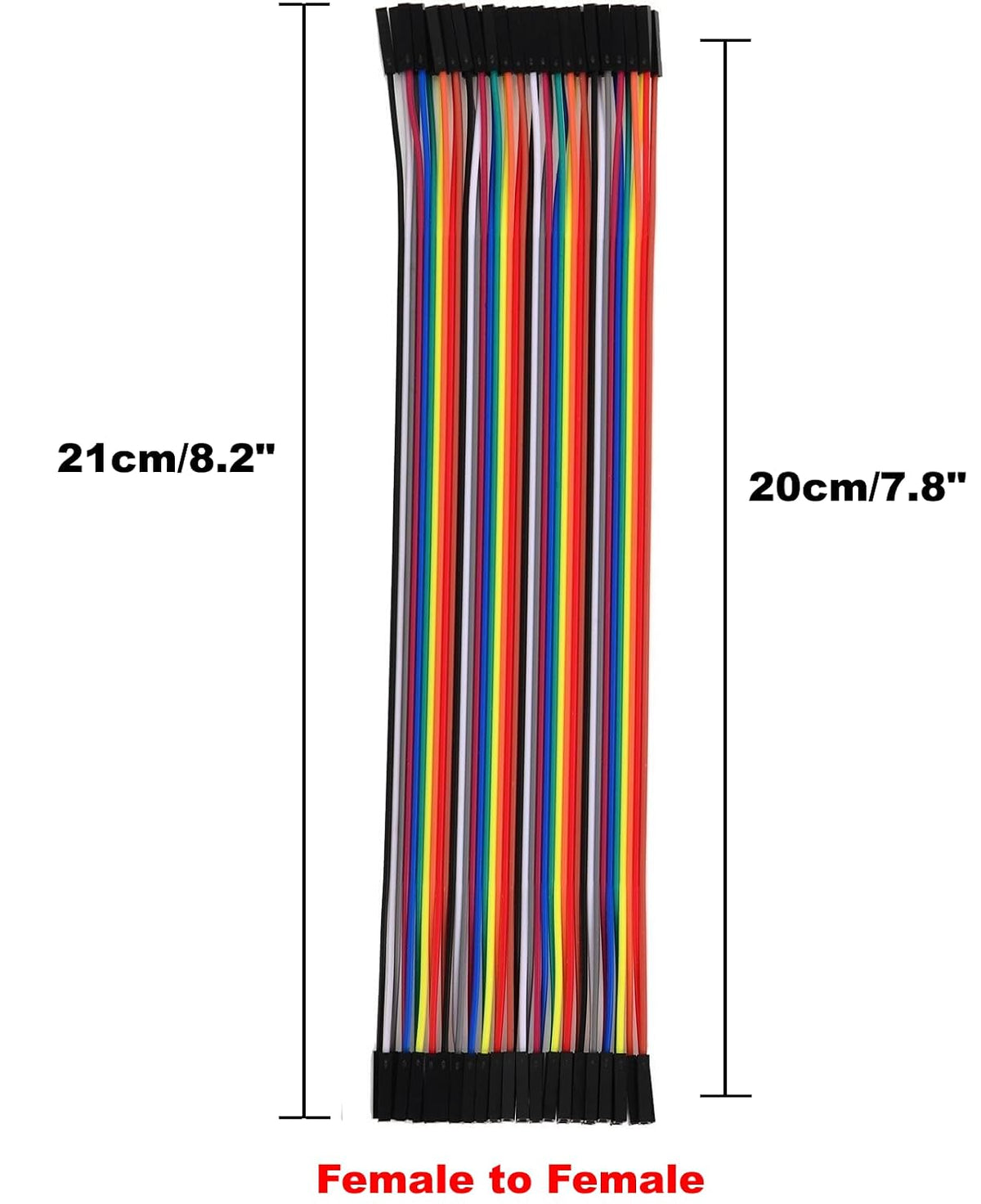 120pcs Multicolored Dupont Wire M-M,M-F,F-F for Breadboard Jumper(20cm/8in)