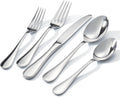 18/10 Stainless Steel Silverware Set for 12, 60 Piece Teardrop Flatware Set
