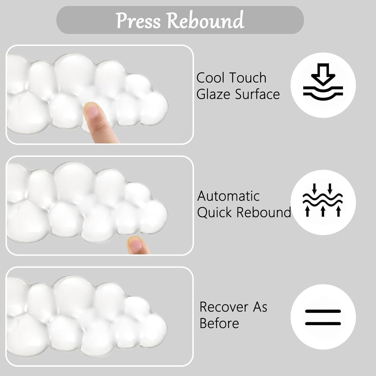 Gel Cloud Keyboard and Mouse Wrist Rest Set Cloud Silicone Clear Mouse Pad with Wrist Rest Extended Frosted Desk Mat