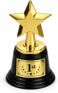 Small Trophy Star Cups 4.5" Gold Plastic Trophy with Pre-Attached 1st Place Label First PlaceTrophy Award Cup for